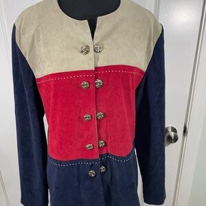 Vintage Leslie Fay Colorblock Women's Jacket Blazer  Size 16